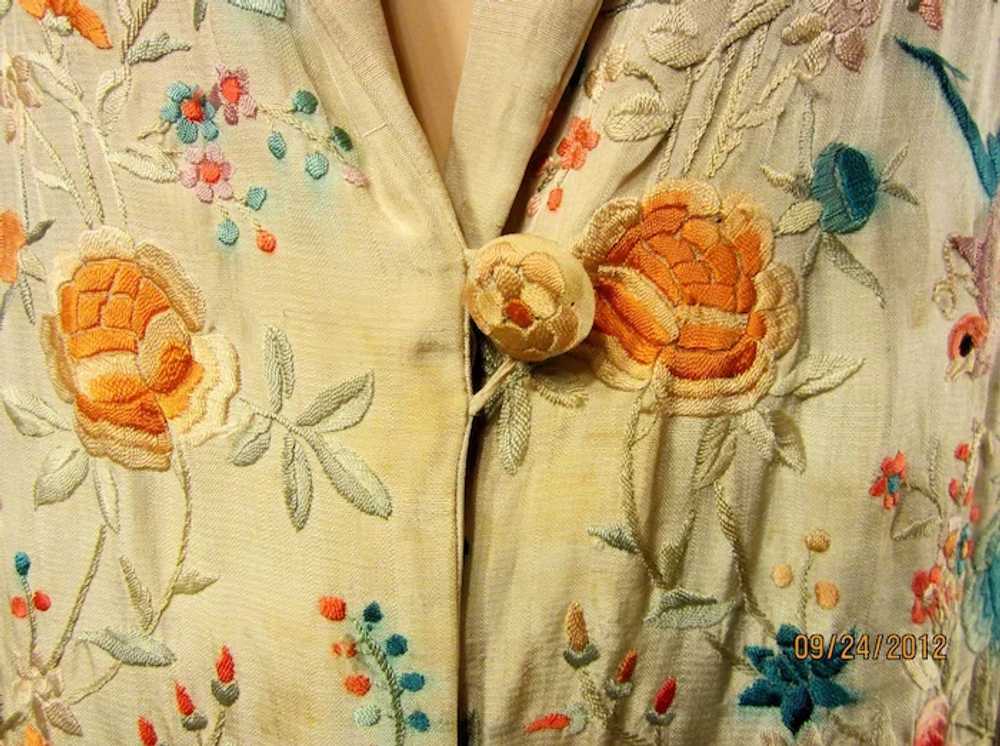 1920's Chinese Embroidered Silk Coat with Coral a… - image 7