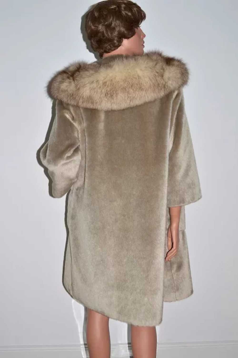 Vtg Brazotta by Sportowne Coat Faux Fur Mid Century Swing 50s Taupe 2024 Mink Fox. Co