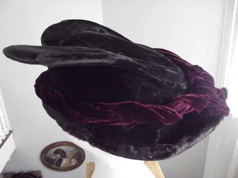 Edwardian Velvet Hat - image 2