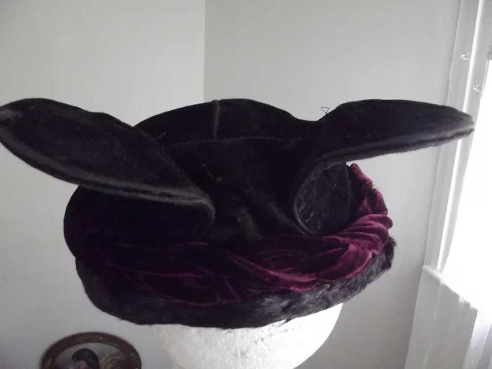 Edwardian Velvet Hat - image 3