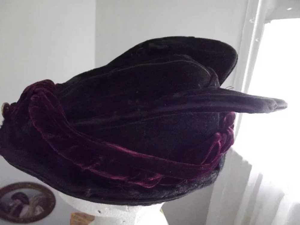 Edwardian Velvet Hat - image 4