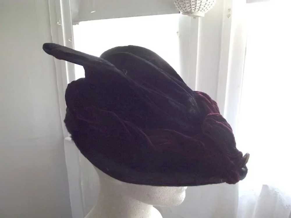Edwardian Velvet Hat - image 7
