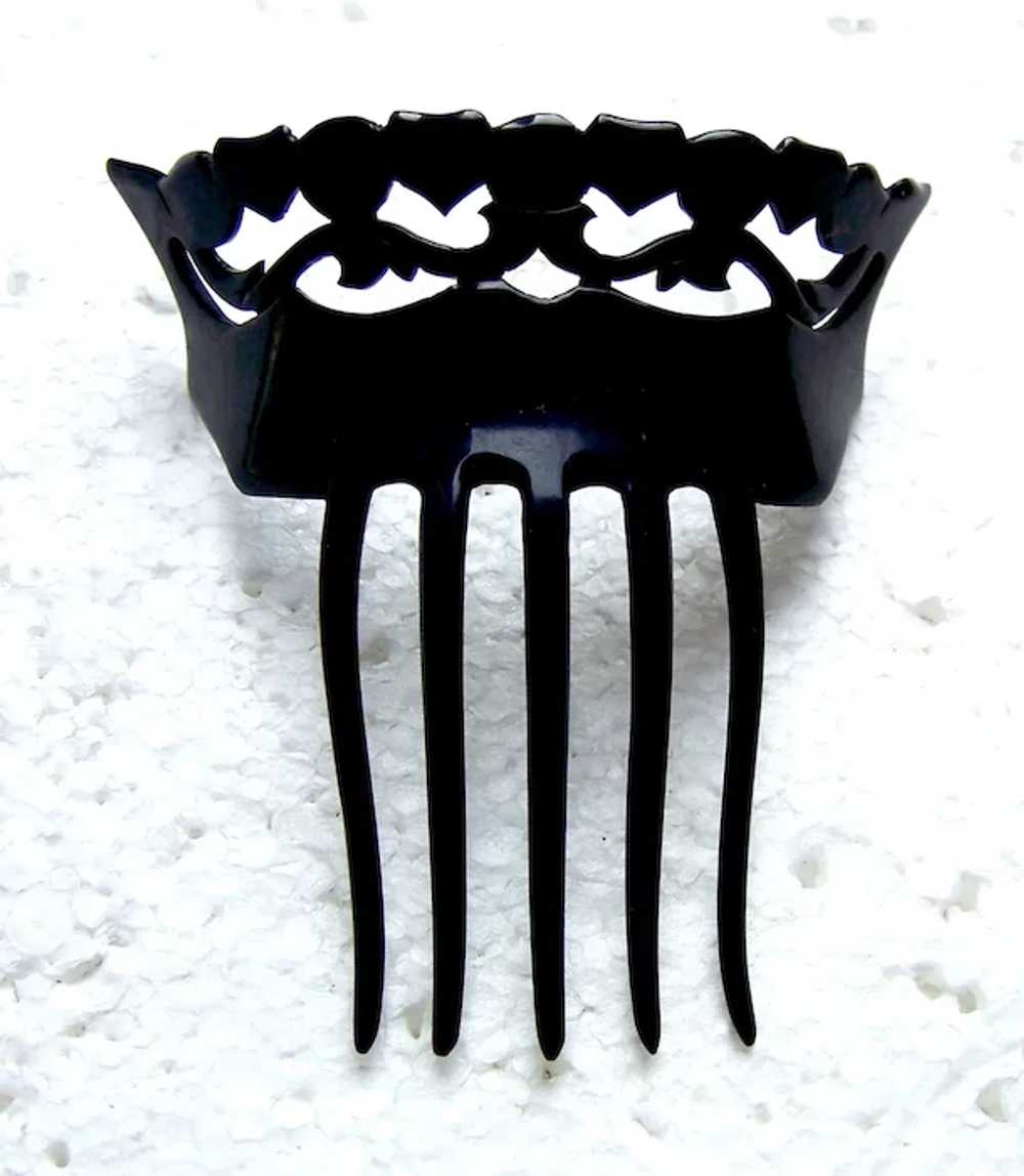 Victorian mourning hair comb pierced hair accesso… - image 2