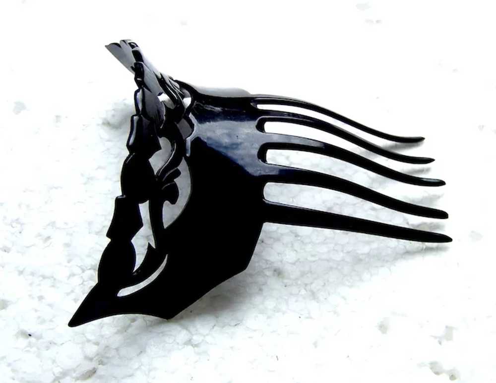 Victorian mourning hair comb pierced hair accesso… - image 6