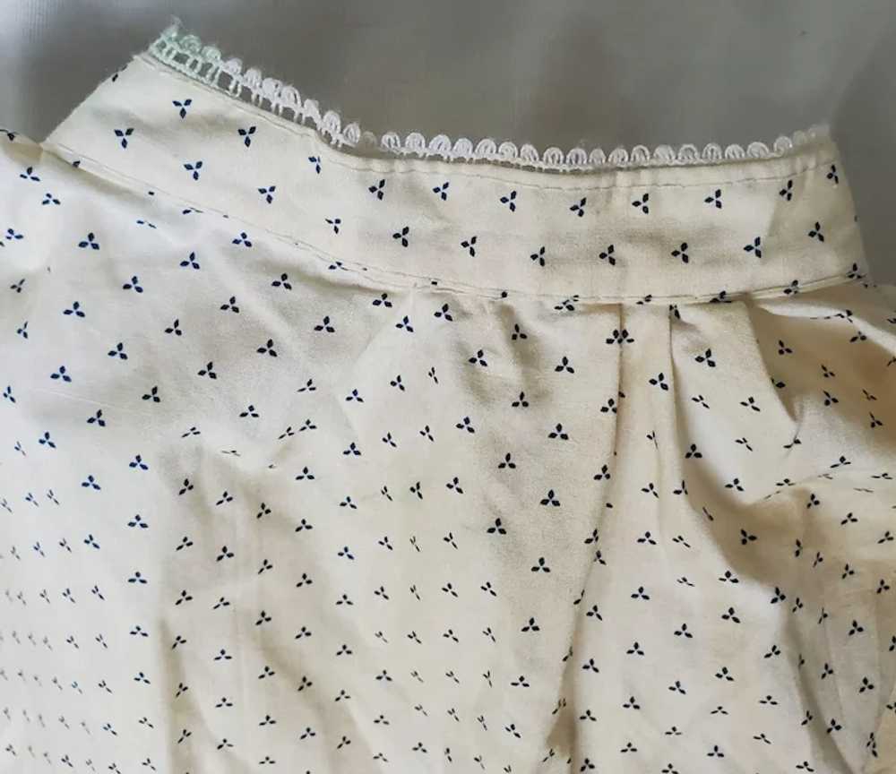 Antique Blue & White Shirting Fabric Small Child'… - image 2