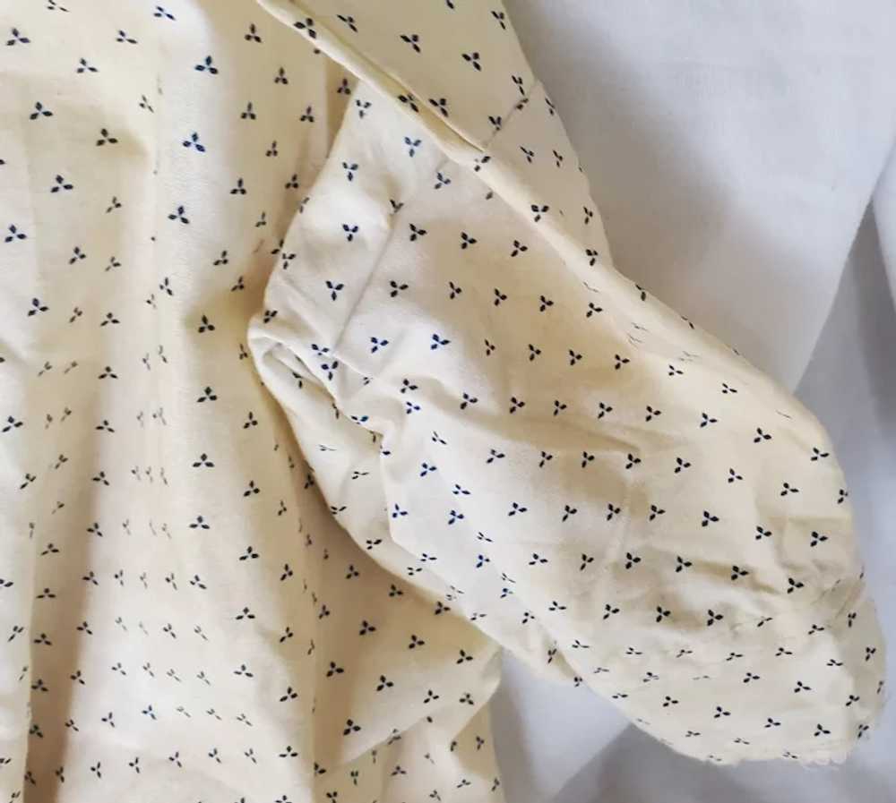 Antique Blue & White Shirting Fabric Small Child'… - image 3