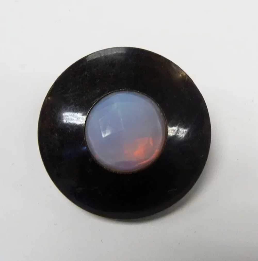 Antique Victorian Metal Button High Faceted Opale… - image 5