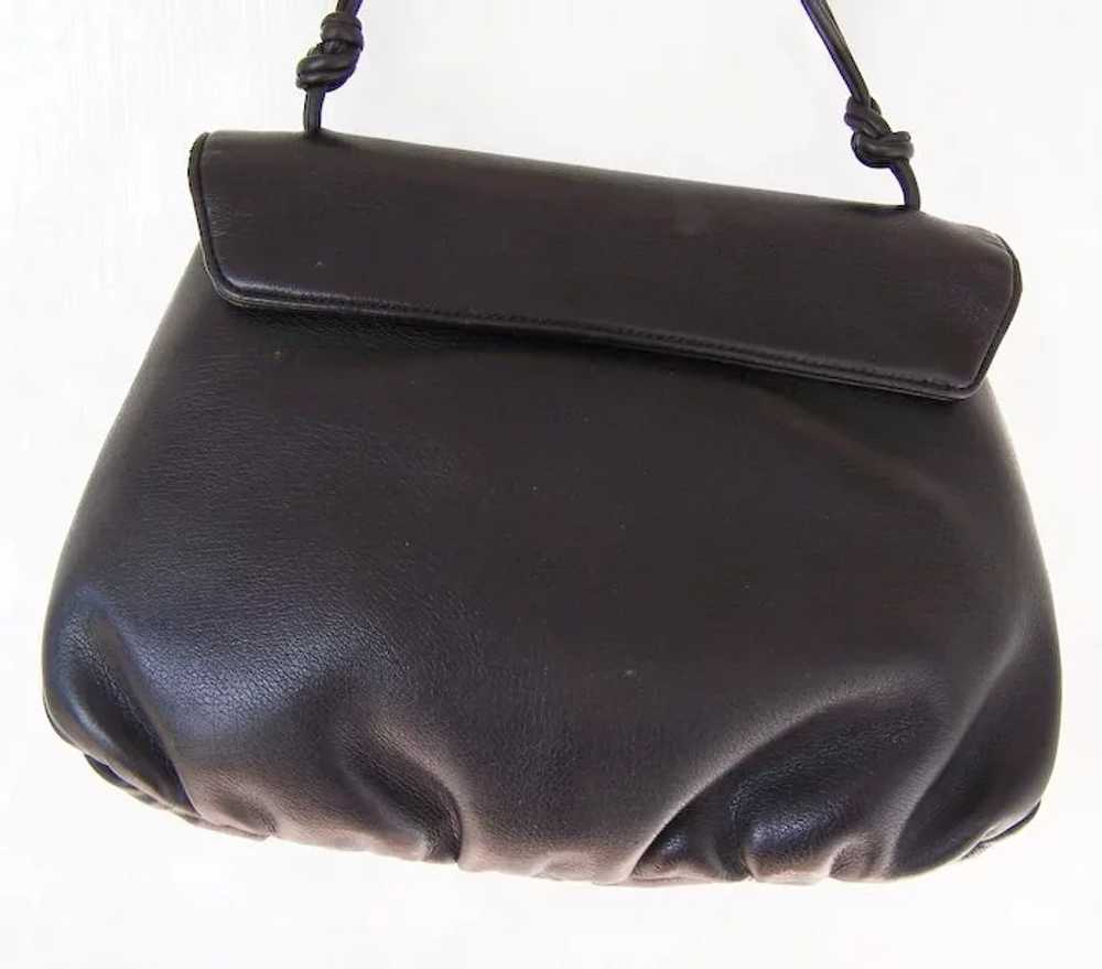 Black Koret Shoulder Bag Lined in Lipstick Red Mi… - image 5