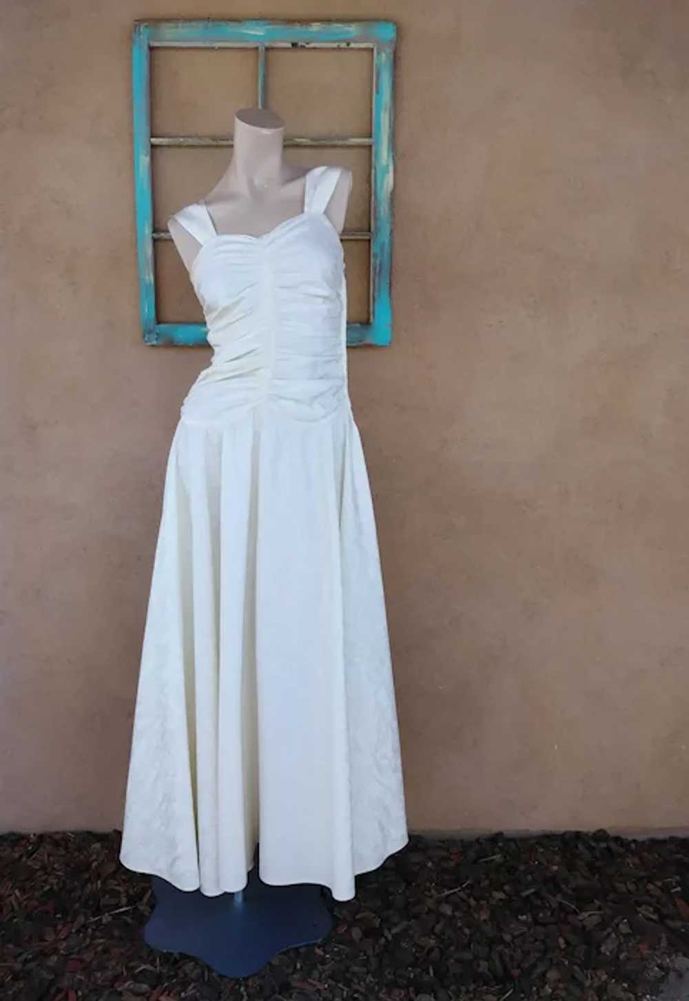 1940s Evening Gown Wedding Dress with Bustle Sz S… - image 2