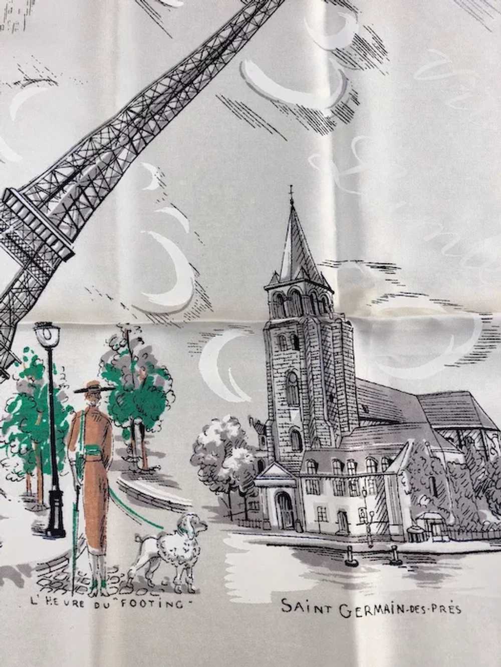 1940s Paris Souvenir Scarf Silk Rayon - image 7
