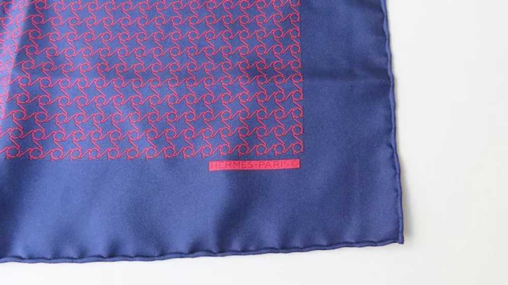 Hermes Men's Pochette Pocket Square  Jacquard Sil… - image 6