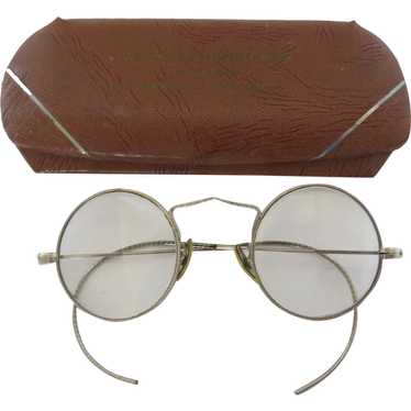 Vintage ROUND WIRE Eyeglasses SHURON FUL-VUE 1/10 12K… - Gem