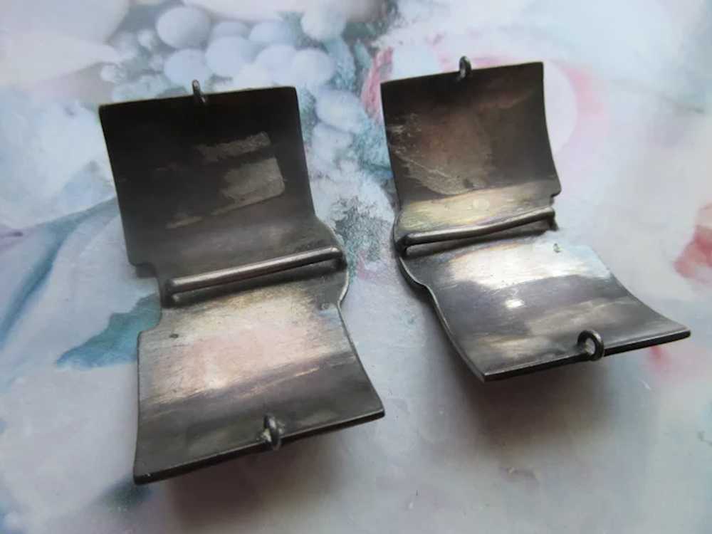 Antique Enameled Silver Buckles French - image 6