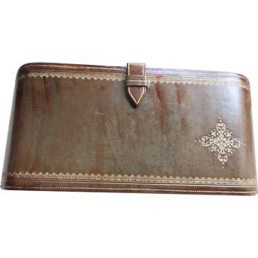 Vintage Leather Clutch with Compartments