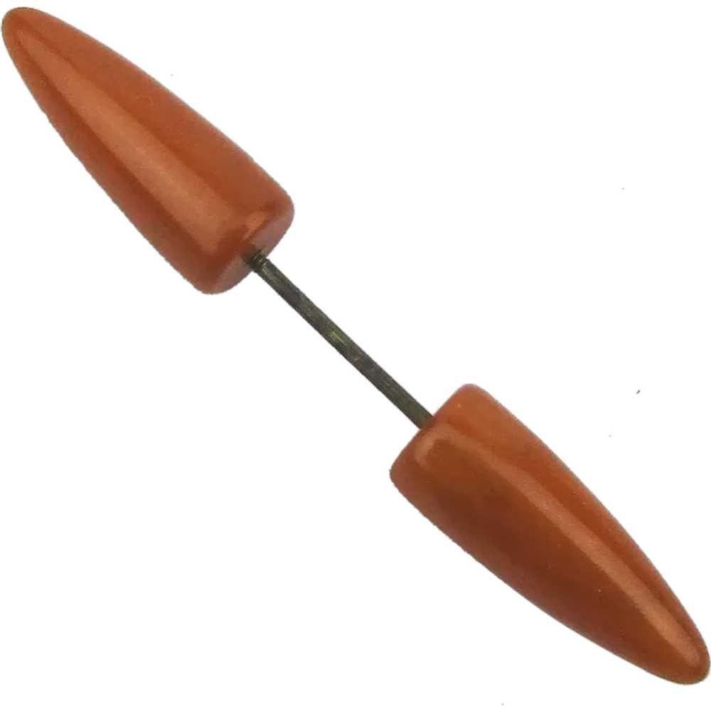 Art Deco Bakelite Butterscotch Hatpin Jabot Cone … - image 1