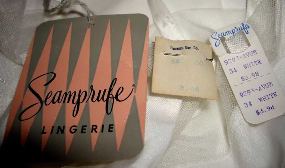 Vintage 1950's Seamprufe Full Slip Bright White N… - image 5