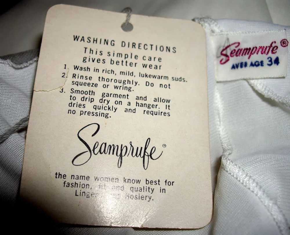 Vintage 1950's Seamprufe Full Slip Bright White N… - image 6