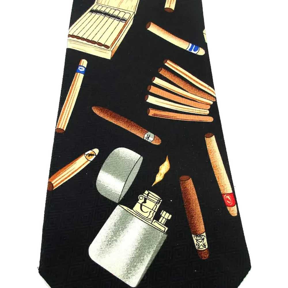 Vintage Signed Handmade Neck Tie Cigar Smoking Li… - image 1