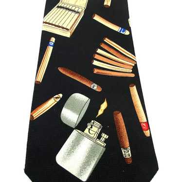 Vintage Signed Handmade Neck Tie Cigar Smoking Lig