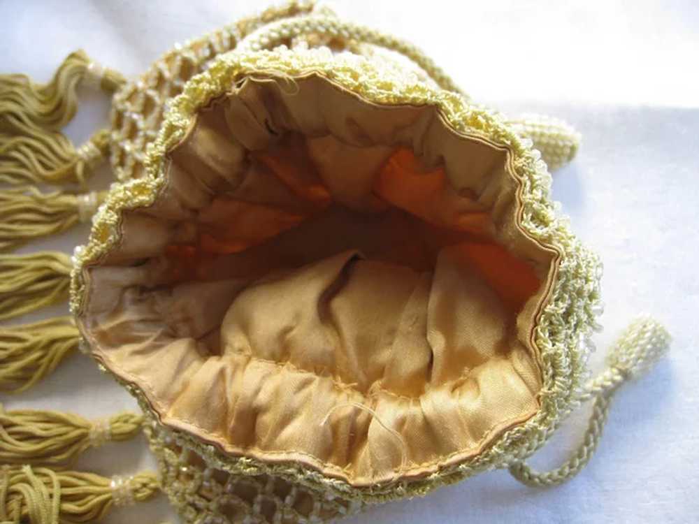 Vintage Hand Crocheted & Beaded Handbag - image 3