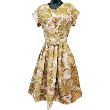 1950s Vintage Cotton Dress Iconic Mid-Century Mode