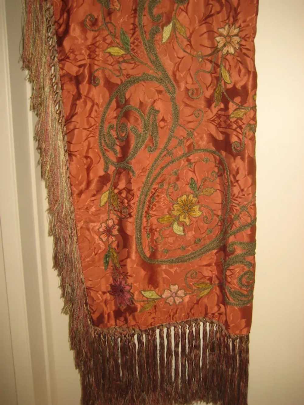 Antique Damask Wrap Skirt with Chenille & Metalli… - image 10