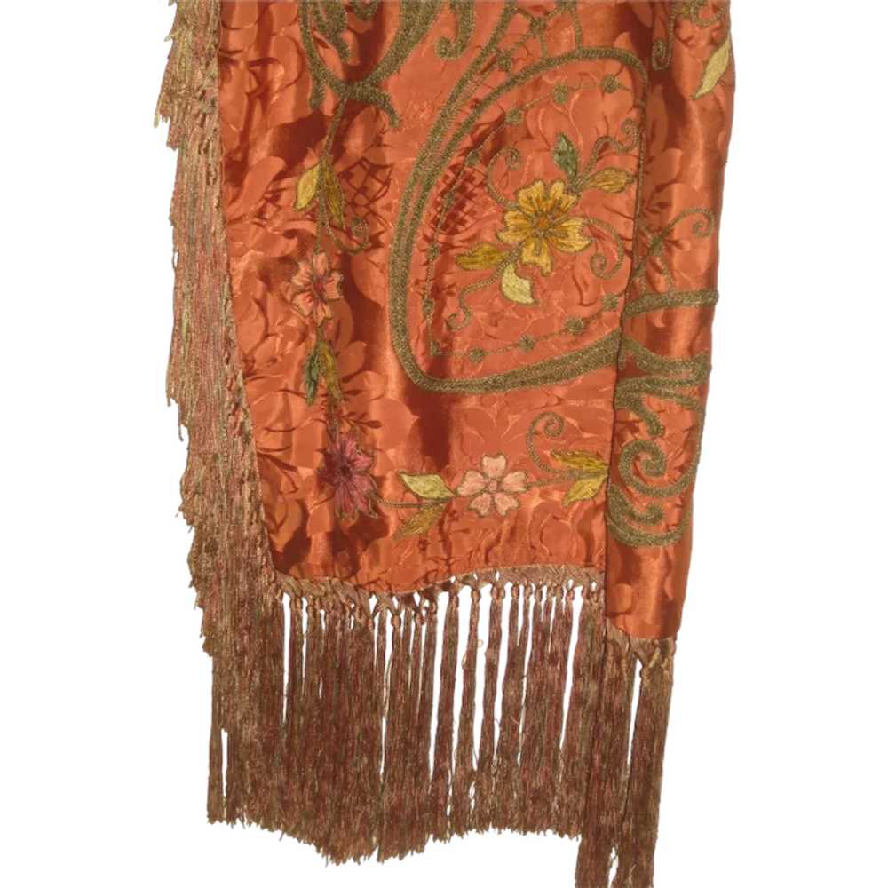 Antique Damask Wrap Skirt with Chenille & Metalli… - image 1