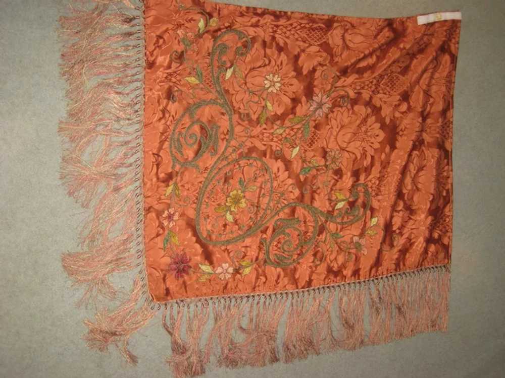 Antique Damask Wrap Skirt with Chenille & Metalli… - image 2
