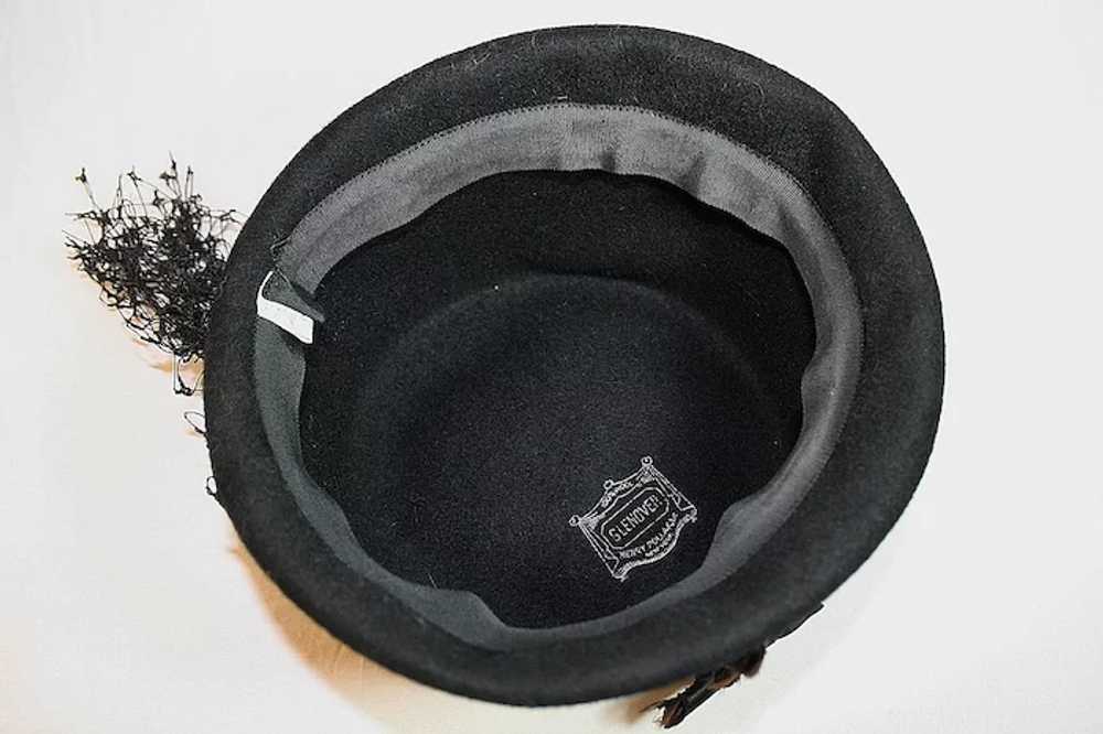 Vintage Black Felted Wool Hat With Black Netting … - image 6
