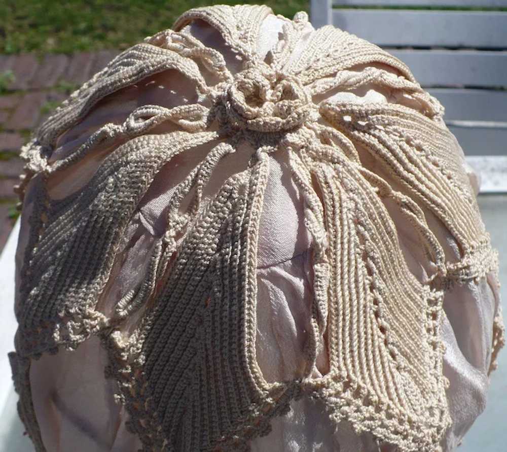 Crochet Silk Cap Bonnet - image 3