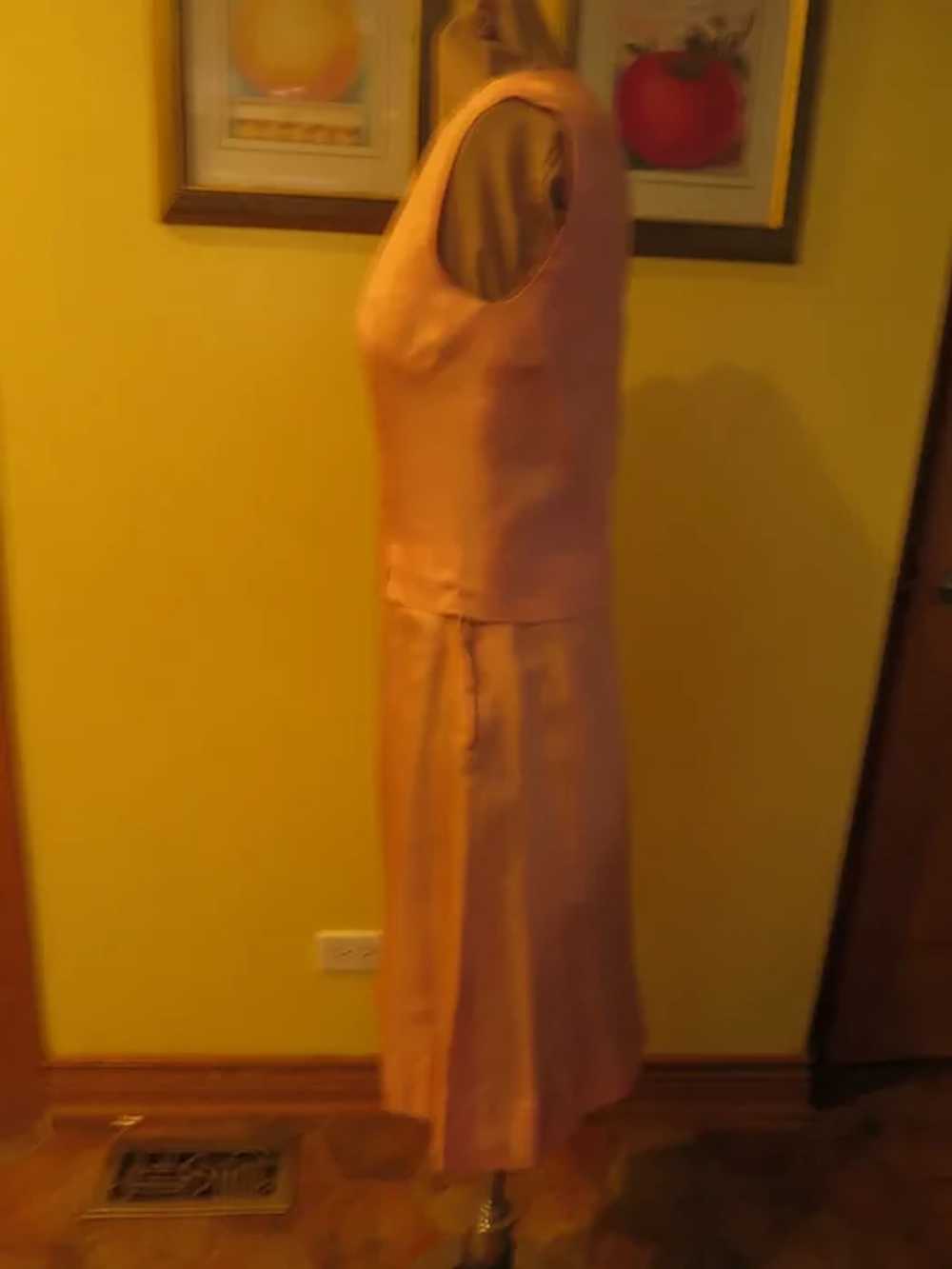 Petal Pink Silk Slim Skirt and Shell Top - image 3