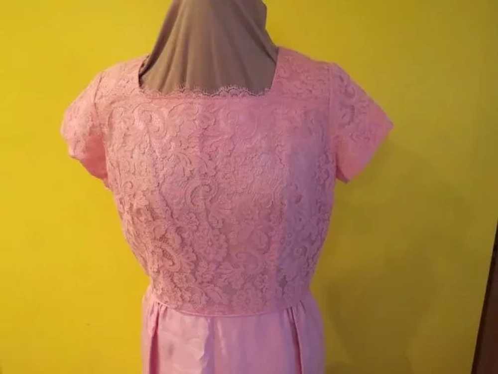 Pink Lace Bodice Dress - image 2