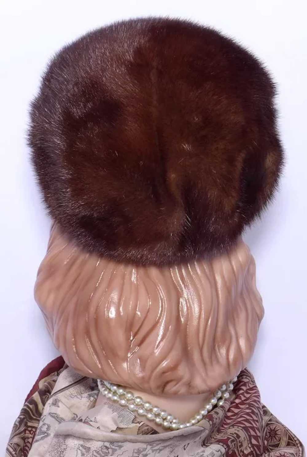 Vintage 1960s Adolfo II Mink Fur Pillbox Hat - image 3