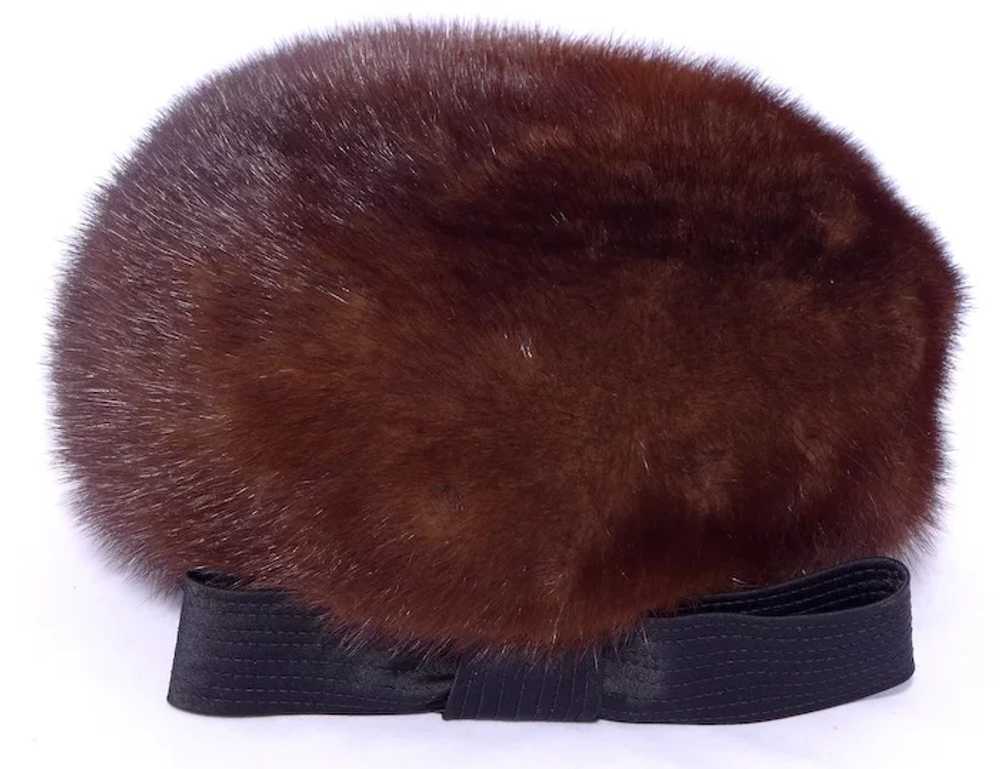 Vintage 1960s Adolfo II Mink Fur Pillbox Hat - image 5