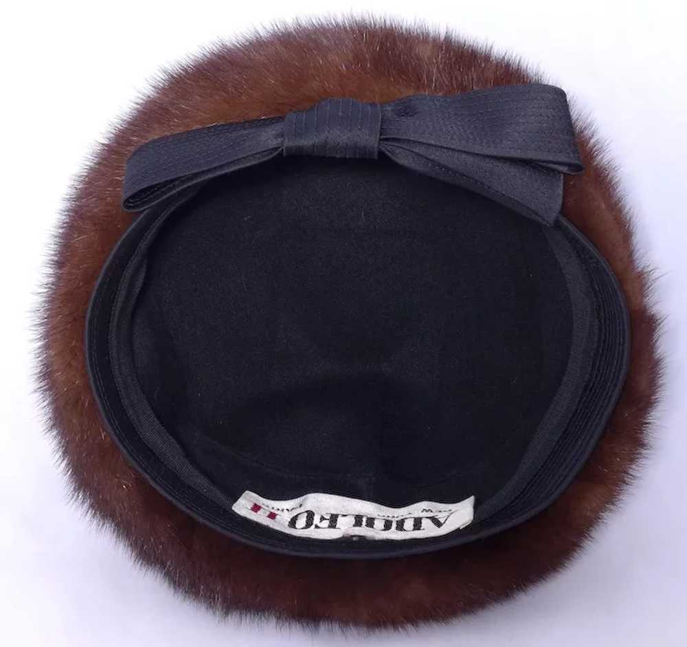 Vintage 1960s Adolfo II Mink Fur Pillbox Hat - image 7