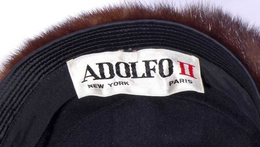 Vintage 1960s Adolfo II Mink Fur Pillbox Hat - image 8