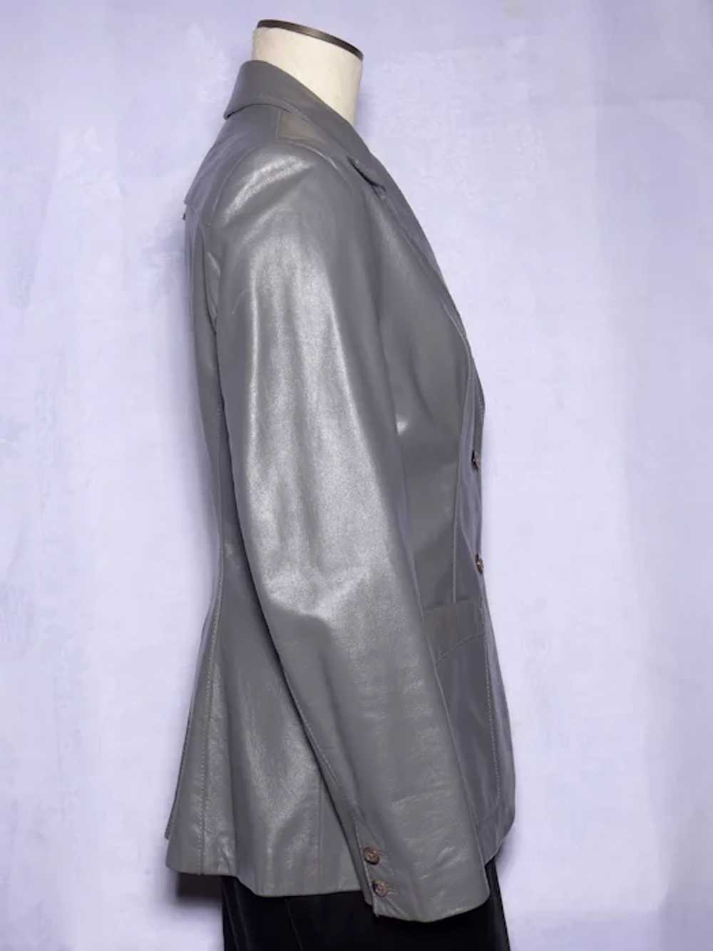 Vintage 1970s-1980s Etienne Aigner Gray Leather L… - image 4