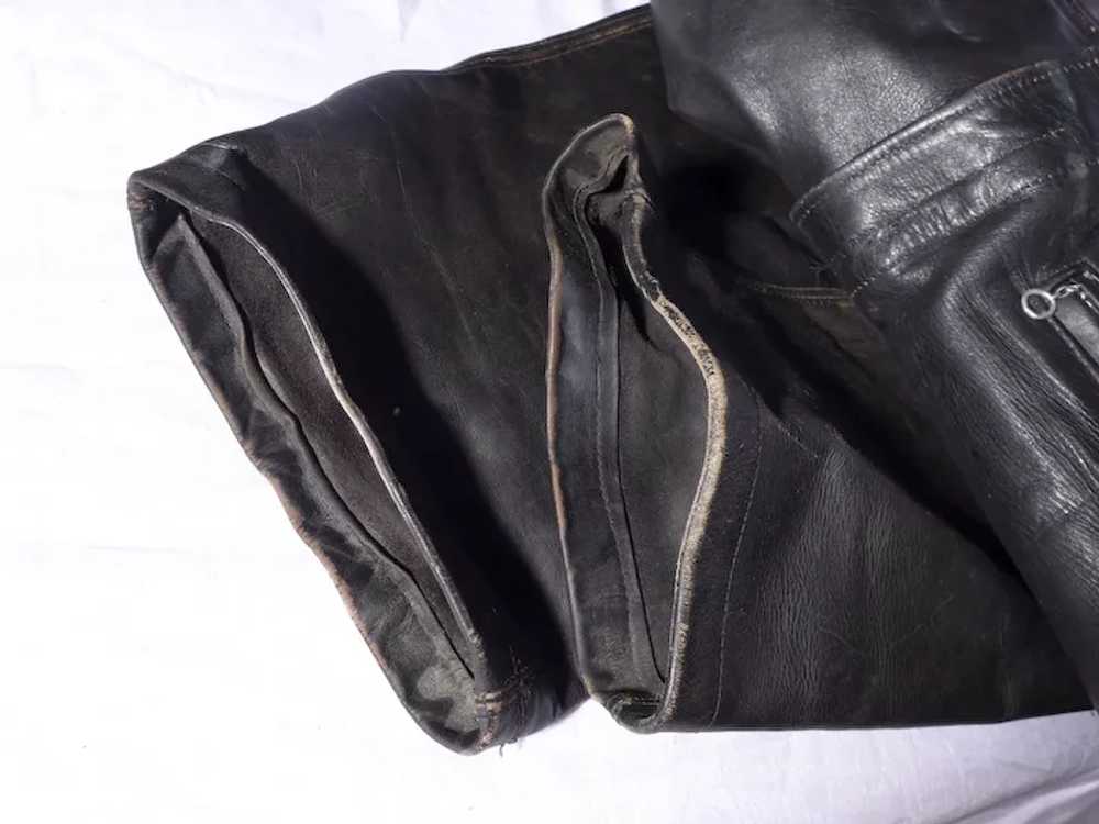 Vintage 1950s Beck Motorcycle Biker Pants Black H… - image 12