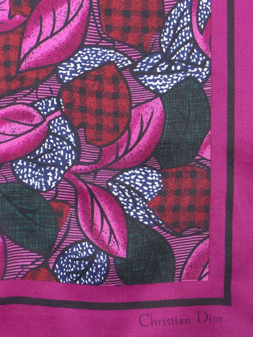 Christian Dior Silk Scarf Interesting Leaf Print … - image 3