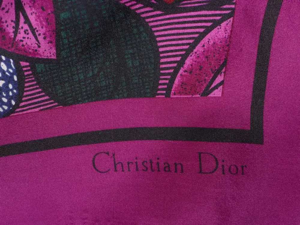 Christian Dior Silk Scarf Interesting Leaf Print … - image 7