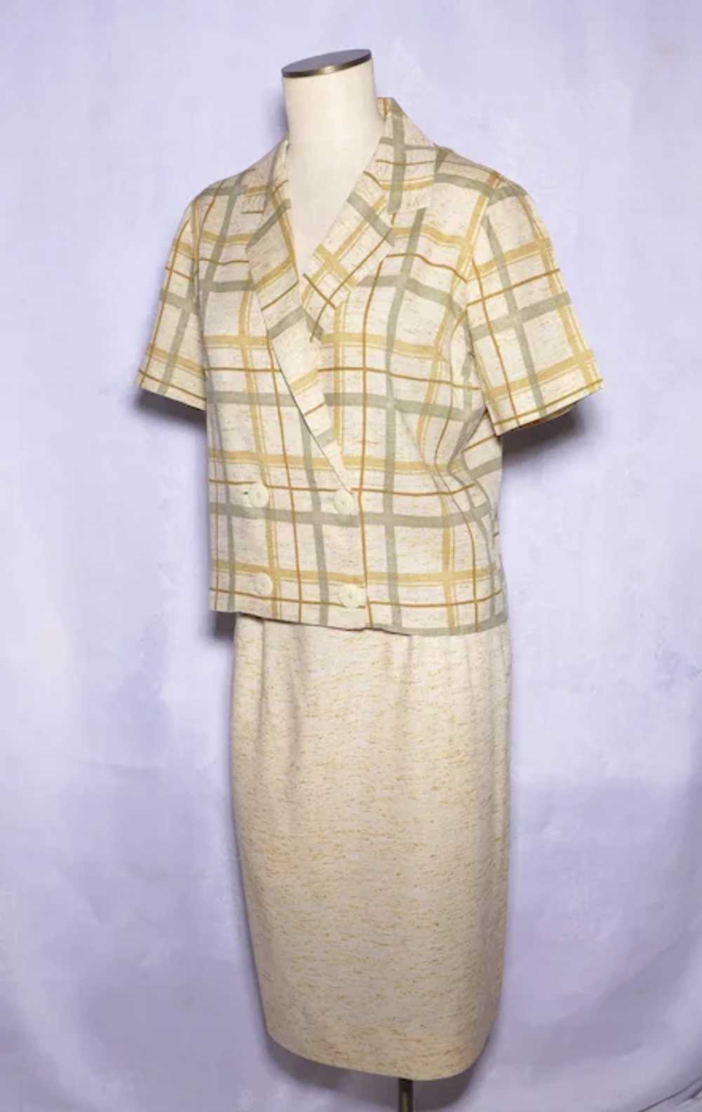 Vintage 1950s-60s Ladies Summer Silk Suit 2pc Mad… - image 10