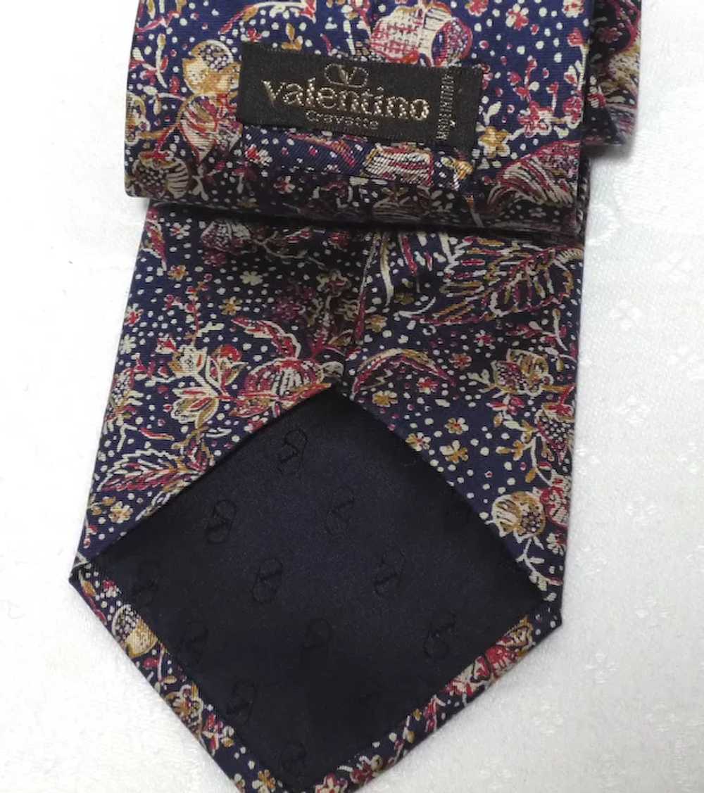 Vintage Valentino Silk Print Tie Hand Made in Ita… - image 4