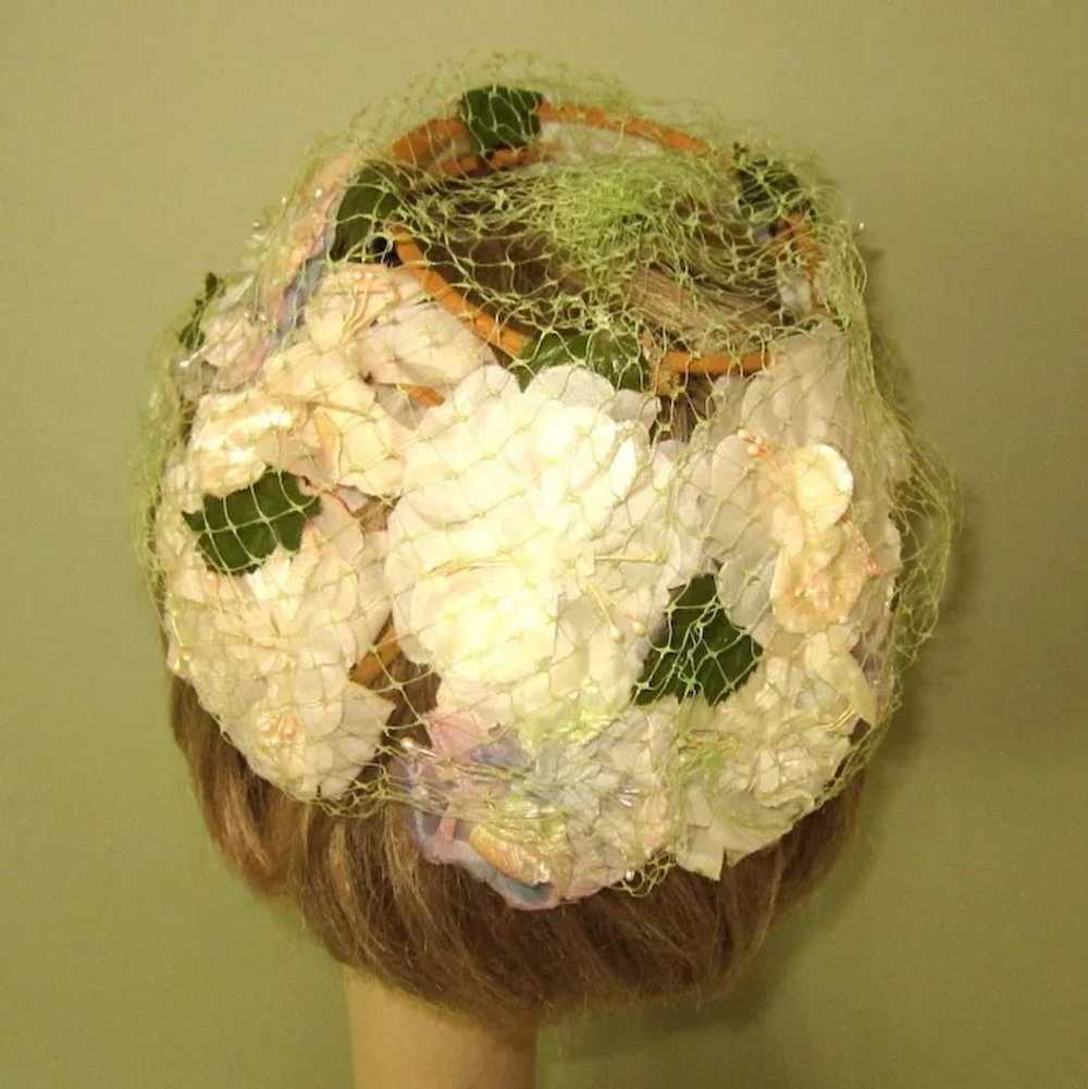 50's Floral Hat, Vintage Easter Parade - image 3