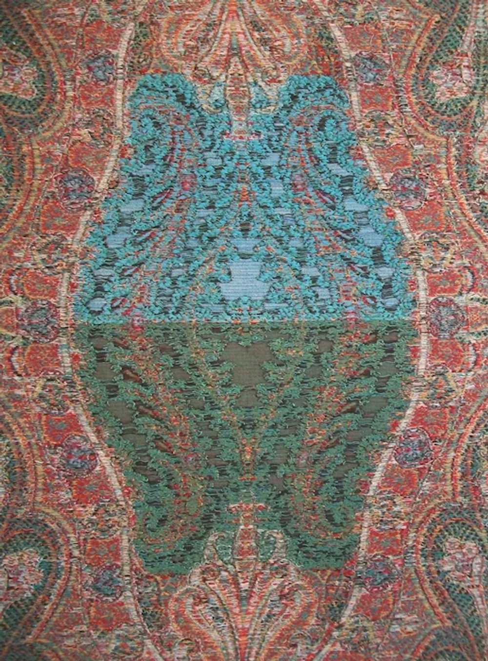 Antique Paisley Shawl - Fine Weave - 128.5" x 61"… - image 12