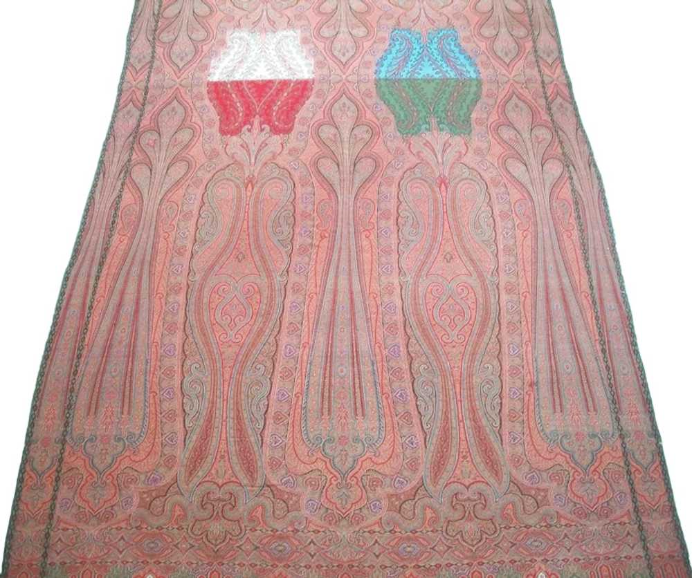 Antique Paisley Shawl - Fine Weave - 128.5" x 61"… - image 3