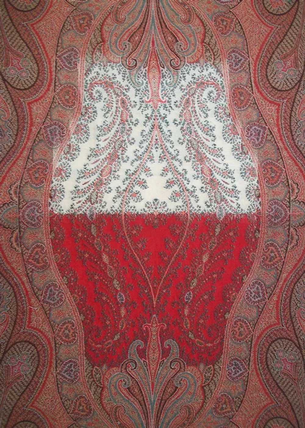 Antique Paisley Shawl - Fine Weave - 128.5" x 61"… - image 4