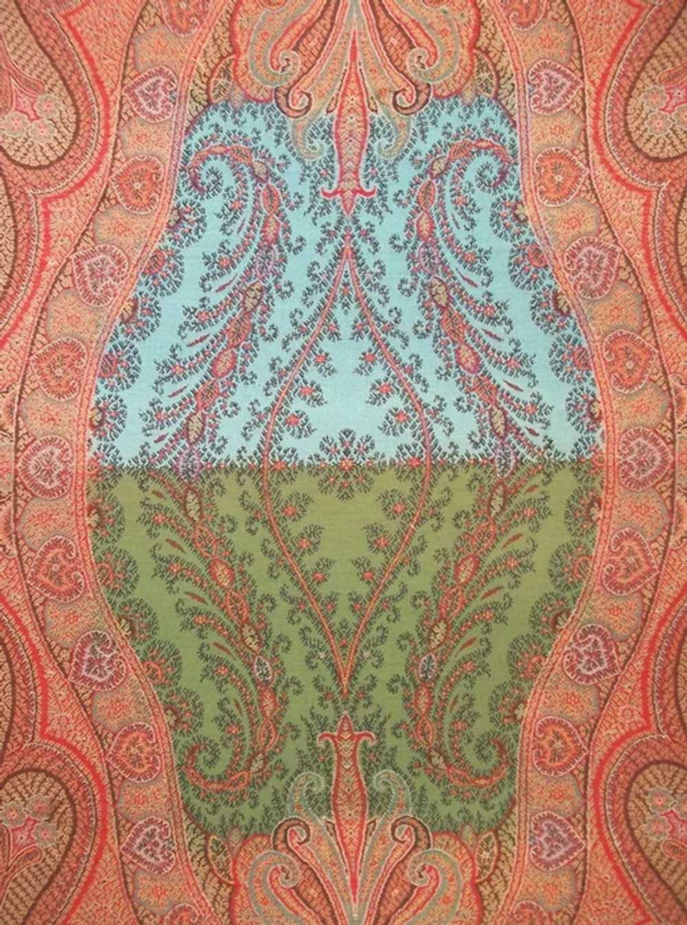 Antique Paisley Shawl - Fine Weave - 128.5" x 61"… - image 5