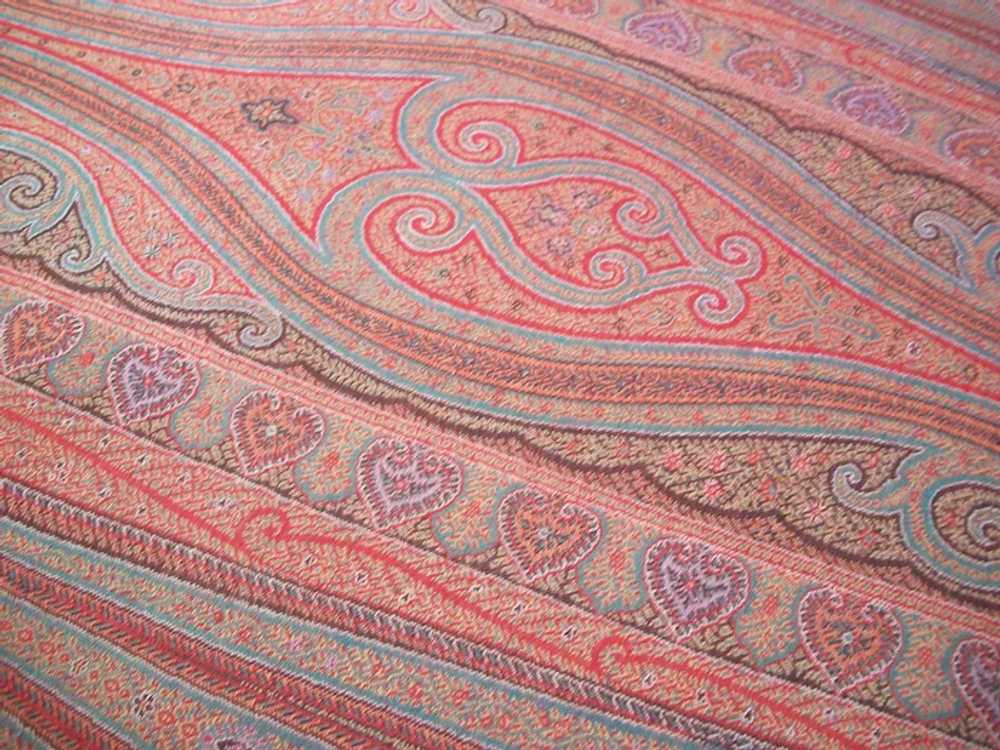 Antique Paisley Shawl - Fine Weave - 128.5" x 61"… - image 6