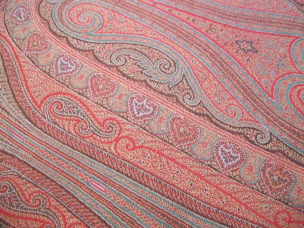 Antique Paisley Shawl - Fine Weave - 128.5" x 61"… - image 7