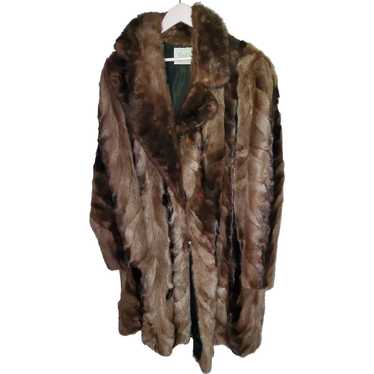 Patched Mink Fur Ladies Coat Canadian Made Sz XL - image 1